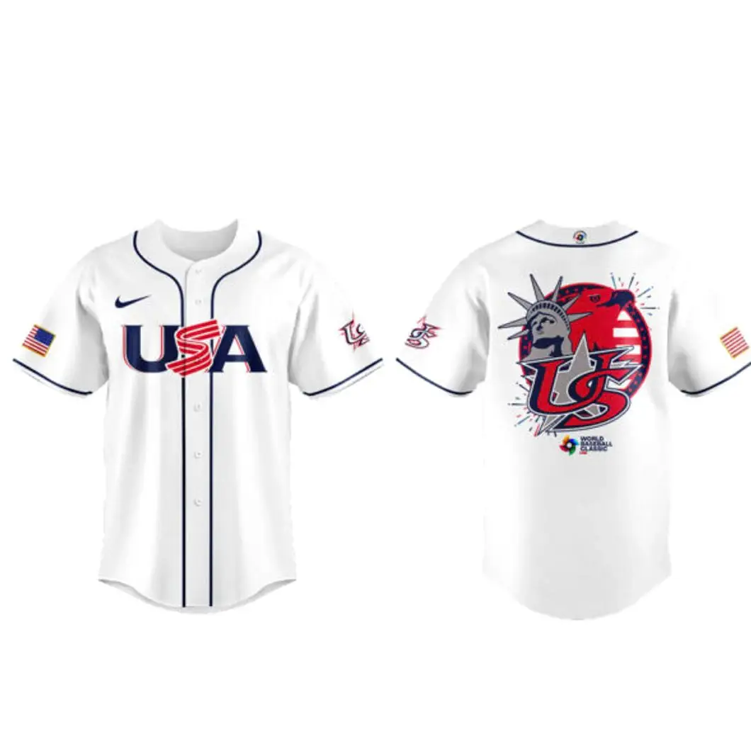 Team USA 2026 World Baseball Classic White Baseball Jersey - Tazila