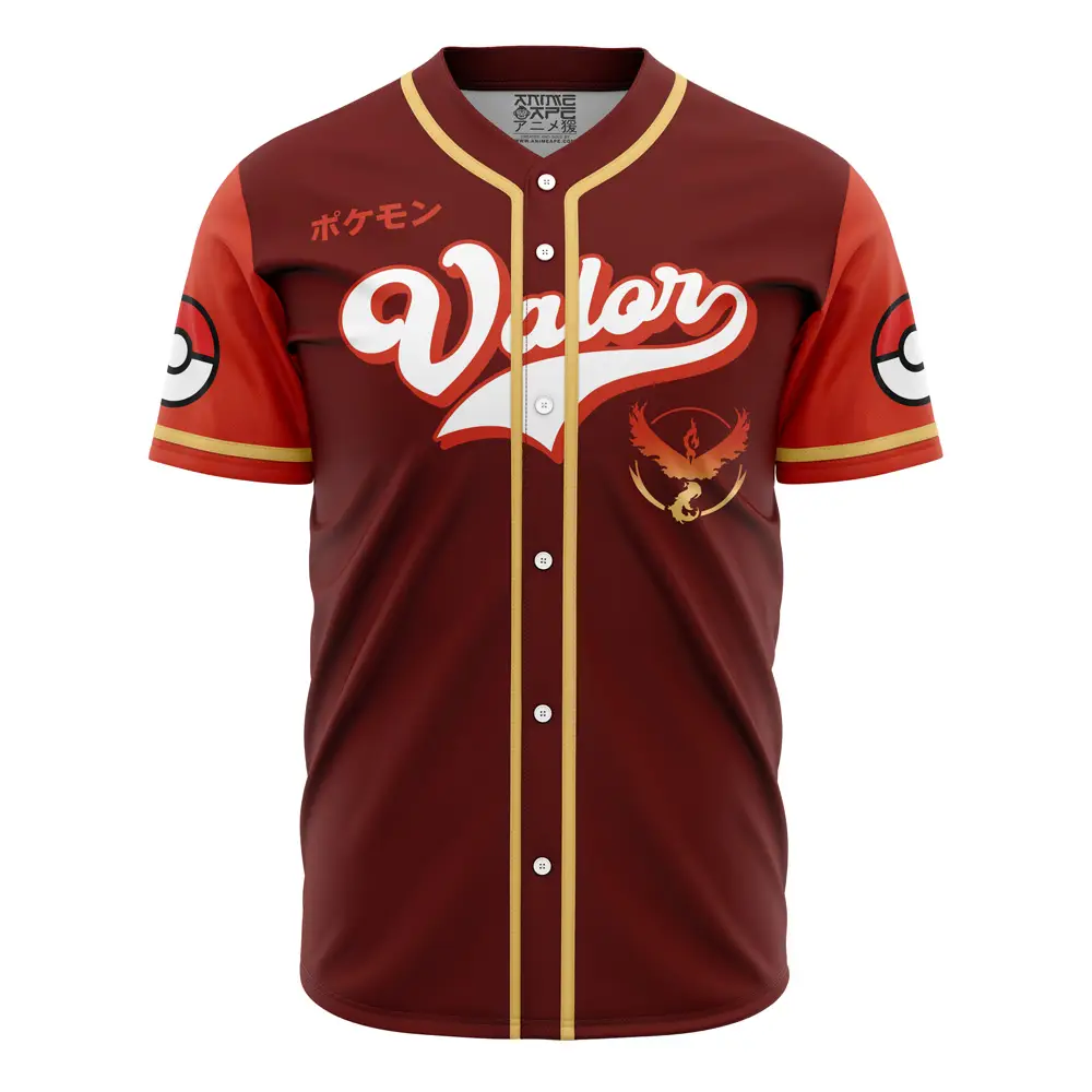 Team Valor Baseball Jersey - Stylish Red Pokémon-Inspired Shirt For Fans