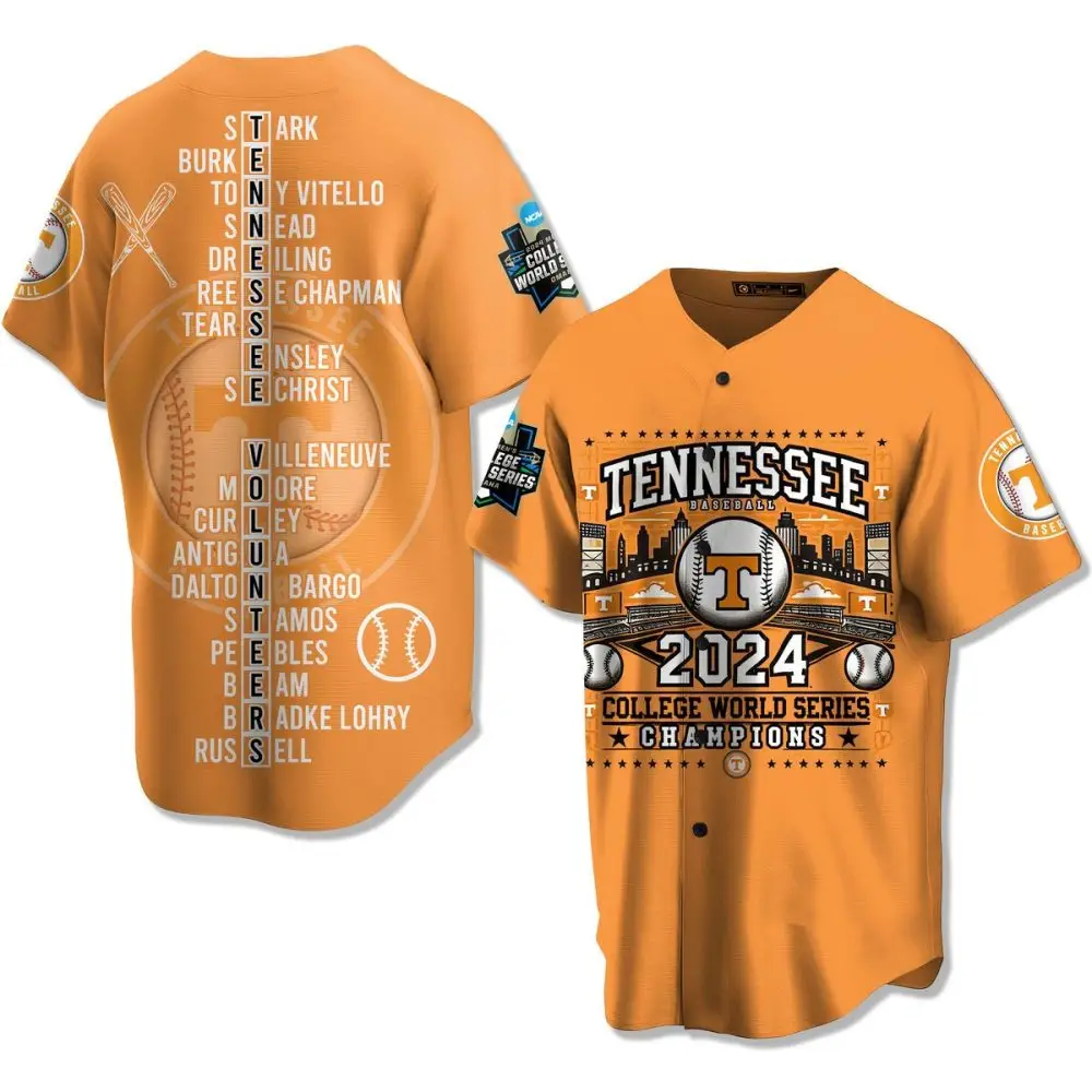 Tennessee 2024 College World Series Champions Jersey - Limited Edition Fan Gear Tennessee 2024 College World Series Champions Jersey - Limited Edition Fan Gear - Image 1