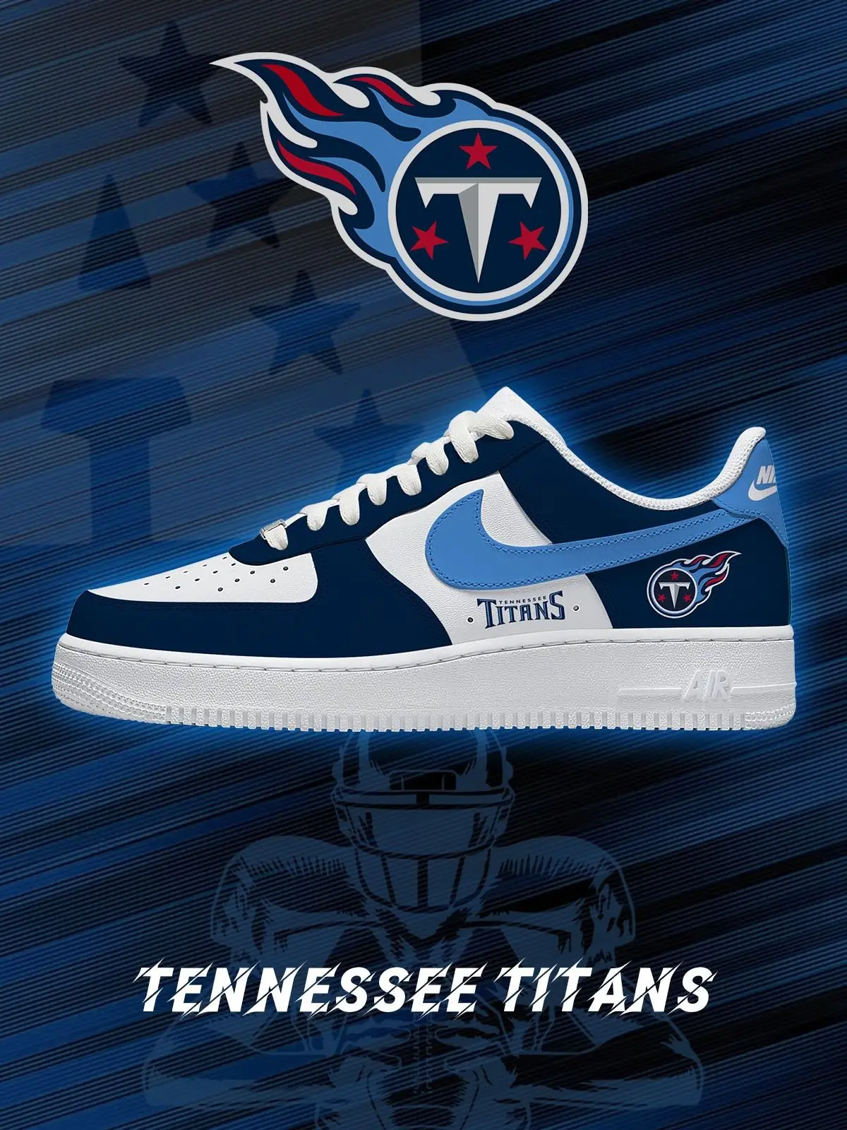 Tennessee Football Custom Air Force 1 Sneakers - NFL Fan Edition | IL85