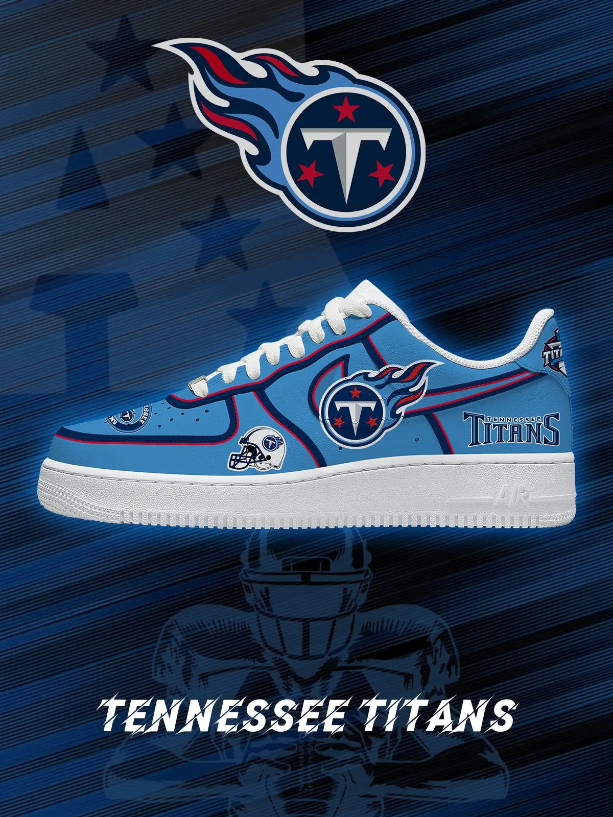 Tennessee Football V.2 Custom Air Force 1 Sneakers - NFL Fan Edition | LE64