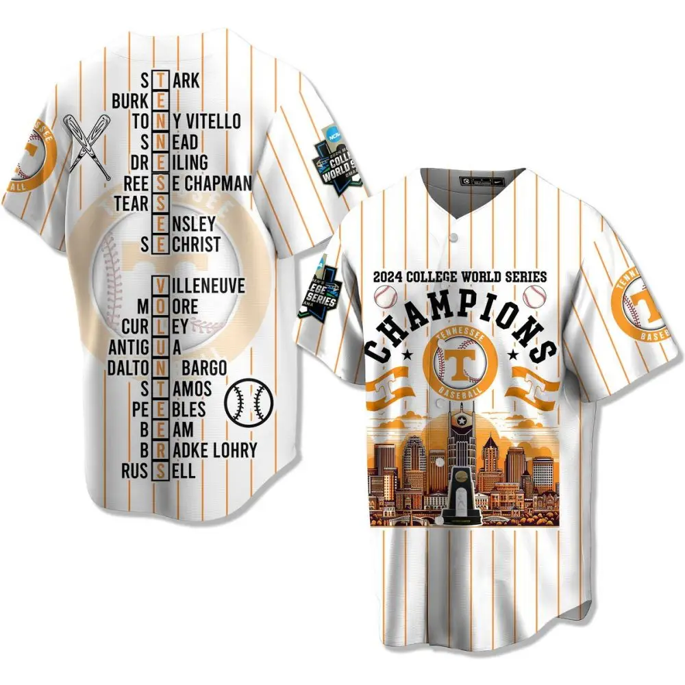 Tennessee Volunteers 2024 College World Series Champions Jersey - Limited Edition Baseball Fan Gear