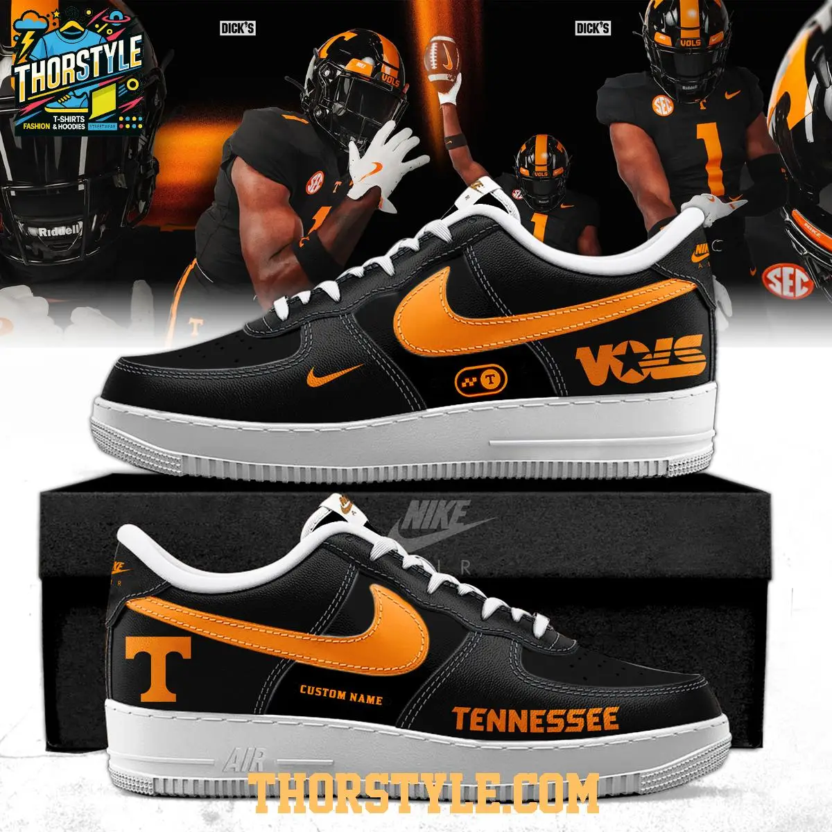 Tennessee Volunteers 2025 Dark Mode Personalized Air Force 1 Shoes Tennessee Volunteers 2025 Dark Mode Personalized Air Force 1 Shoes - Image 1