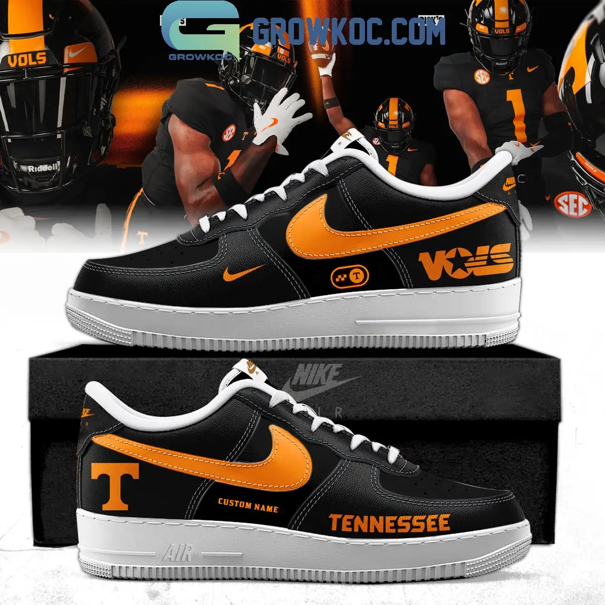 Tennessee Volunteers Dark Mode 2025 Air Force 1 Shoes