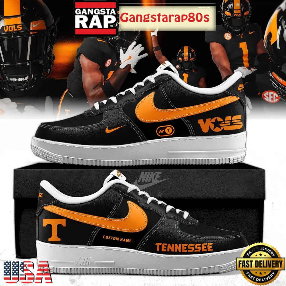 Tennessee Volunteers Dark Mode 2025 Custom Air Force 1 Running Sneakers Shoes Tennessee Volunteers Dark Mode 2025 Custom Air Force 1 Running Sneakers Shoes - Image 1