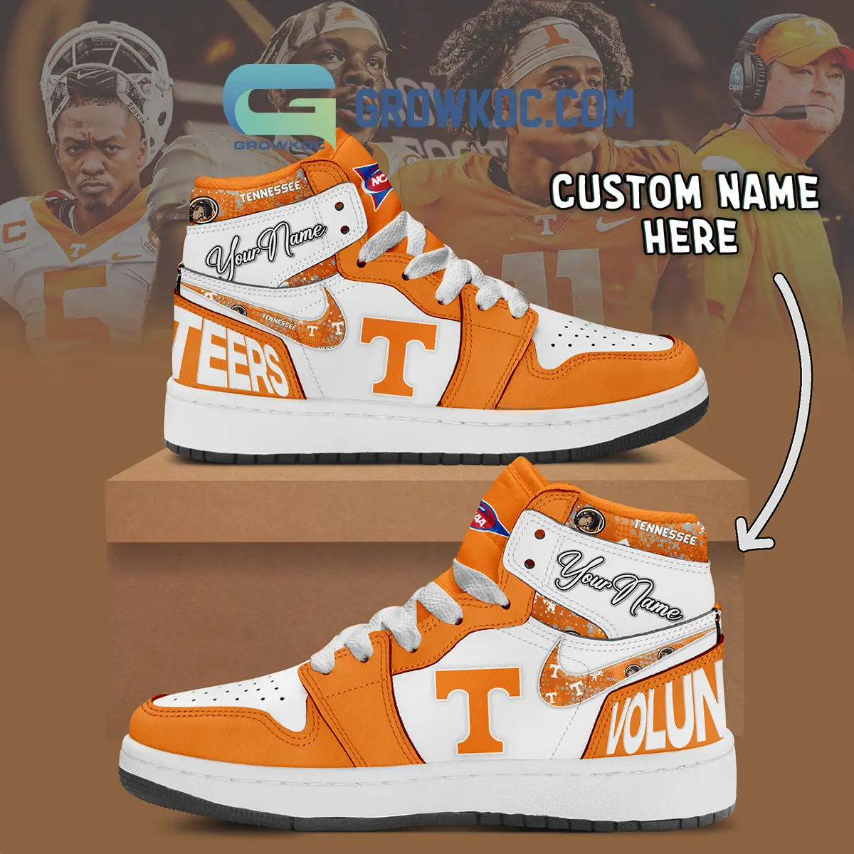 Tennessee Volunteers NCAA Personalized Air Jordan 1 Shoes
