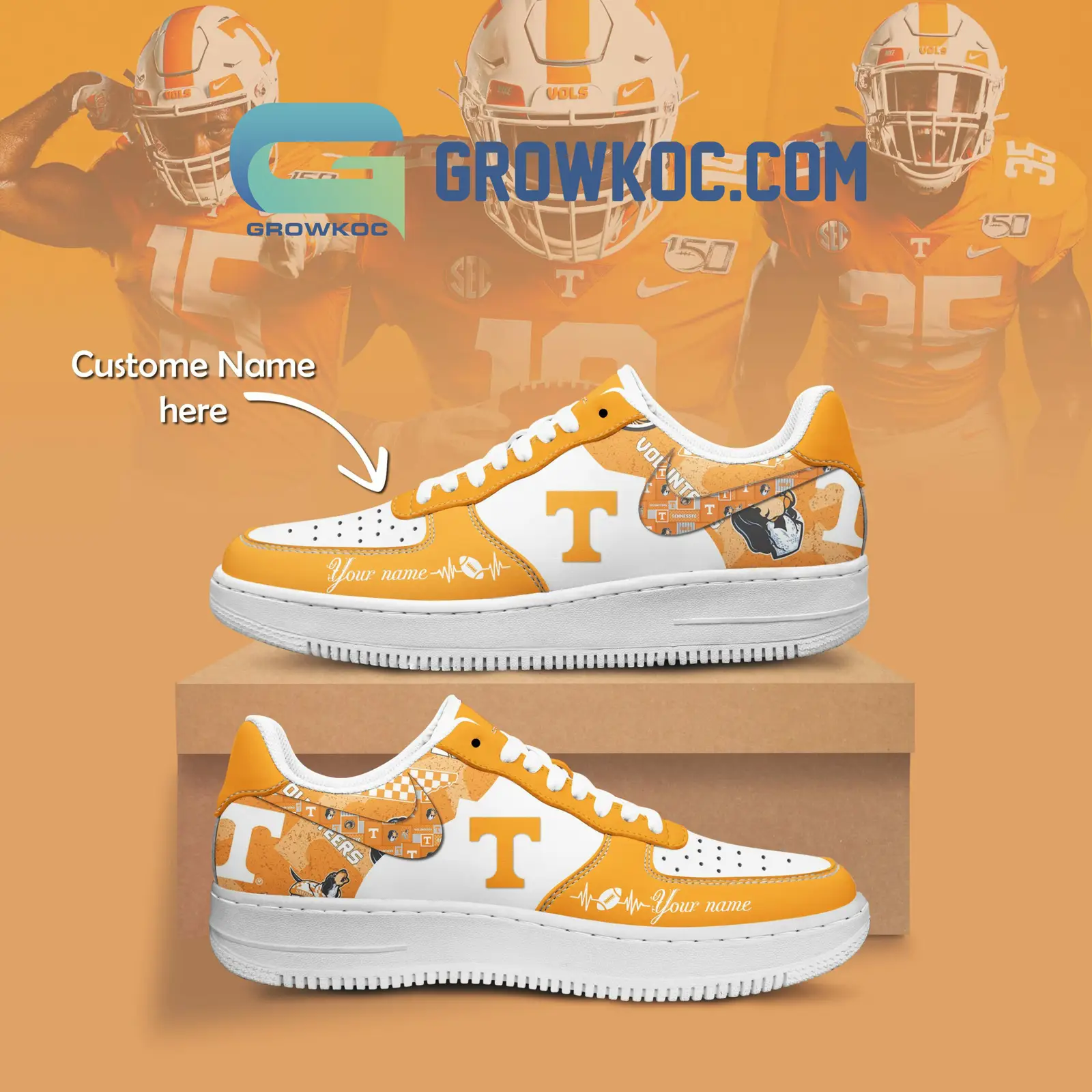 Tennessee Volunteers Personalized Air Force 1 Shoes