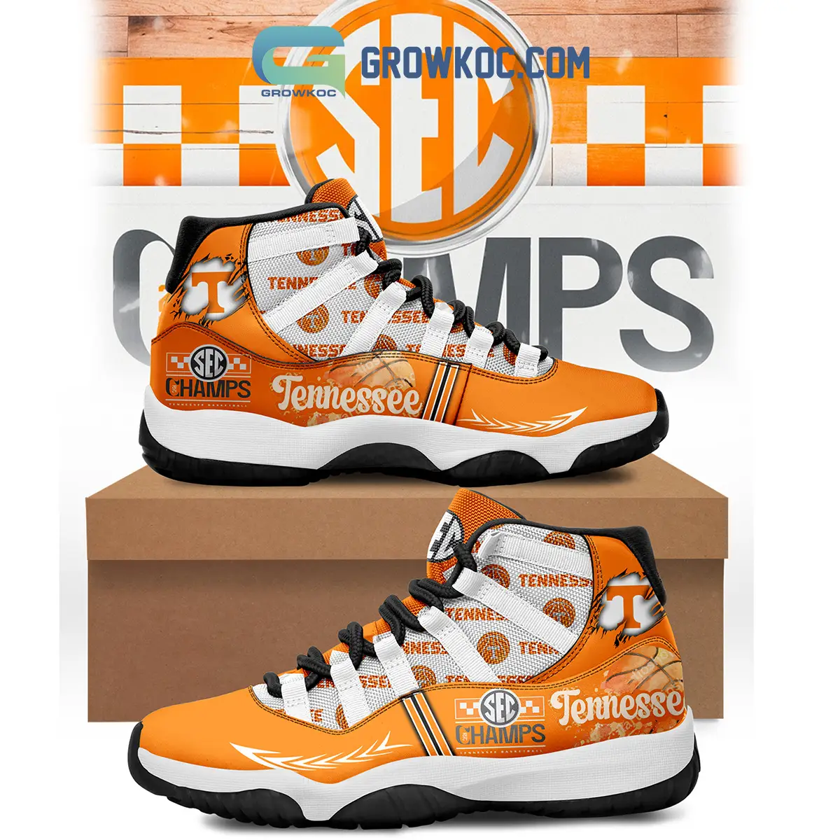Tennessee Volunteers SEC Champions Air Jordan 11 Shoes Tennessee Volunteers SEC Champions Air Jordan 11 Shoes - Image 1