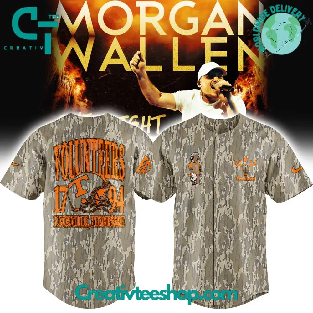 Tennessee Volunteers X Morgan Wallen Camo Baseball Jersey