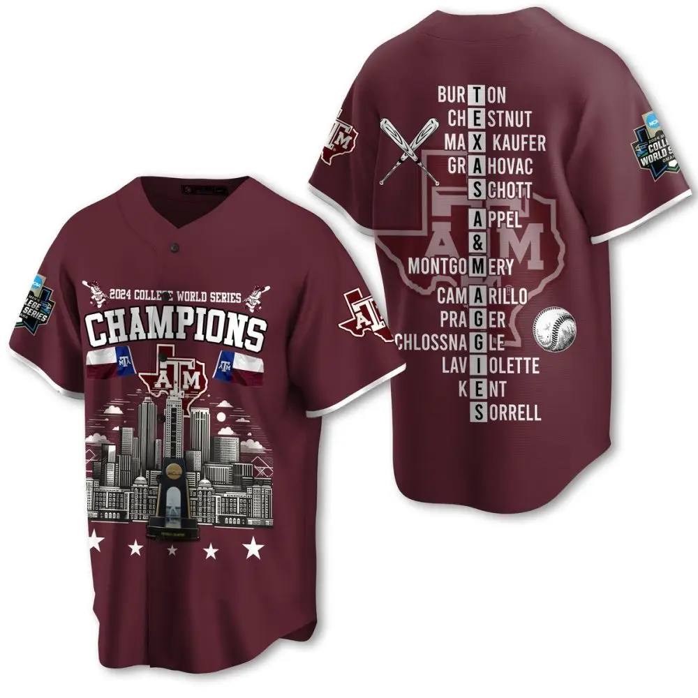 Texas A&M 2024 College World Series Champions Jersey - Limited Edition Fan Gear