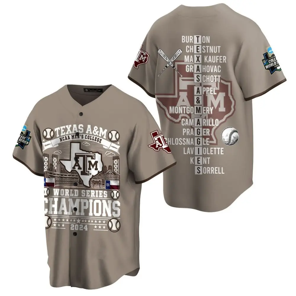 Texas A&M 2024 World Series Champions Jersey - Limited Edition Baseball Fan Gear