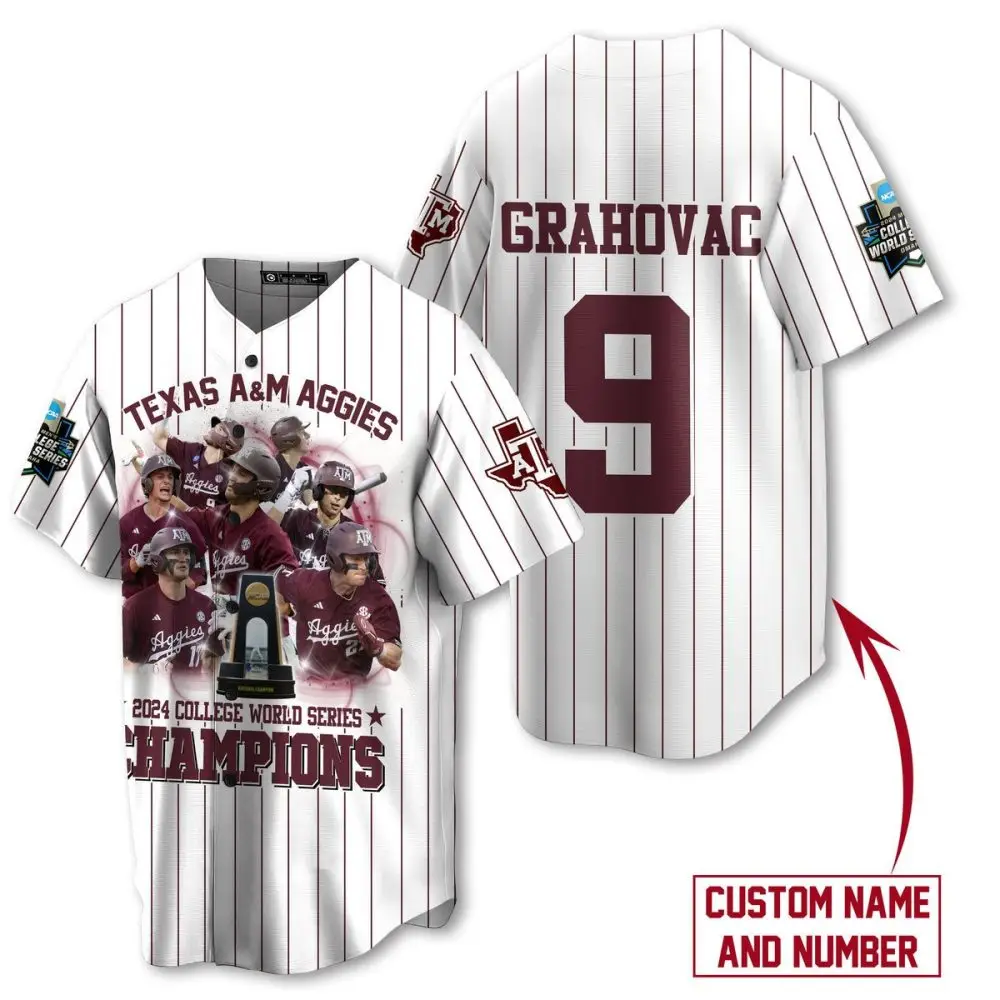 Texas A&M Aggies 2024 Champions Jersey - Custom Name & Number, Celebrate Victory! Texas A&M Aggies 2024 Champions Jersey - Custom Name & Number, Celebrate Victory! - Image 1