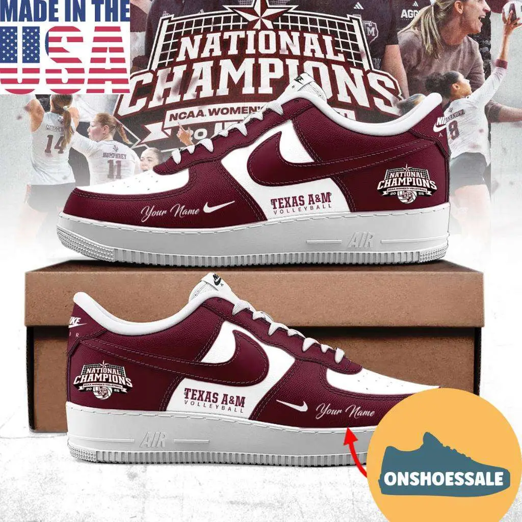 Texas A&M Aggies 2025 NCAA Women’s Volleyball National Champions Air Force 1 Shoes, Gifts for Fans - Best Gift Shoes Texas A&M Aggies 2025 NCAA Women’s Volleyball National Champions Air Force 1 Shoes, Gifts for Fans - Best Gift Shoes - Image 1