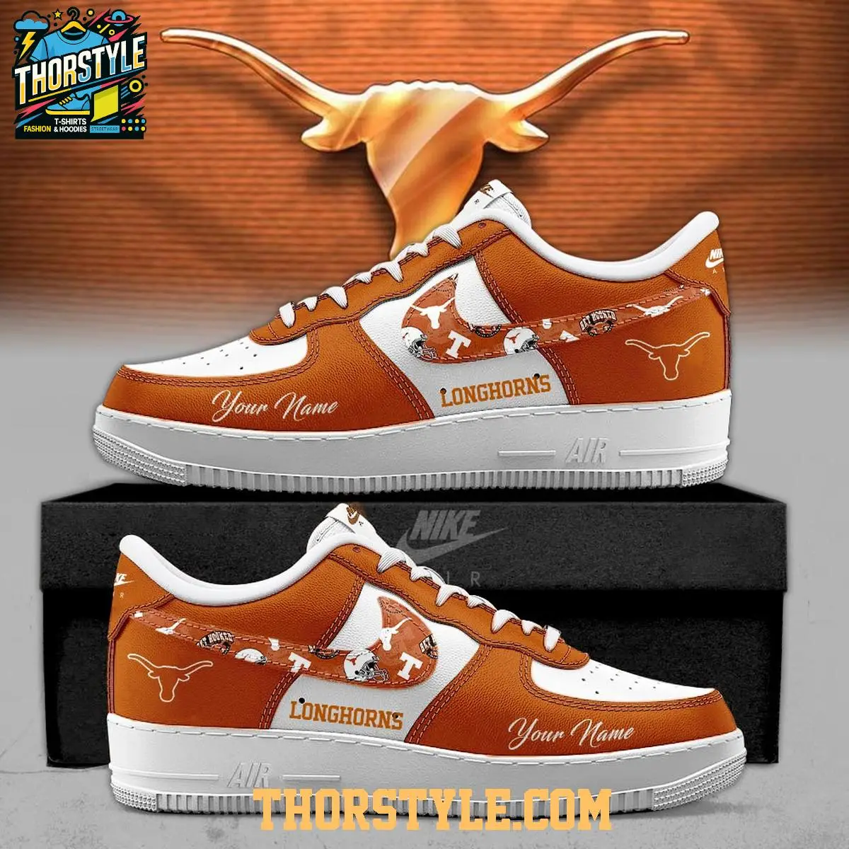 Texas Longhorns Freedom 2025 Hook 'em Horns Air Force 1 Shoes