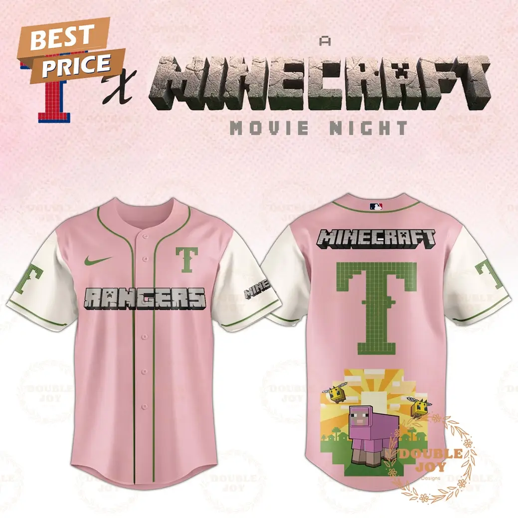 Texas Rangers 2025 A Minecraft Movie Night Special Edition Baseball Jersey Texas Rangers 2025 A Minecraft Movie Night Special Edition Baseball Jersey - Image 1