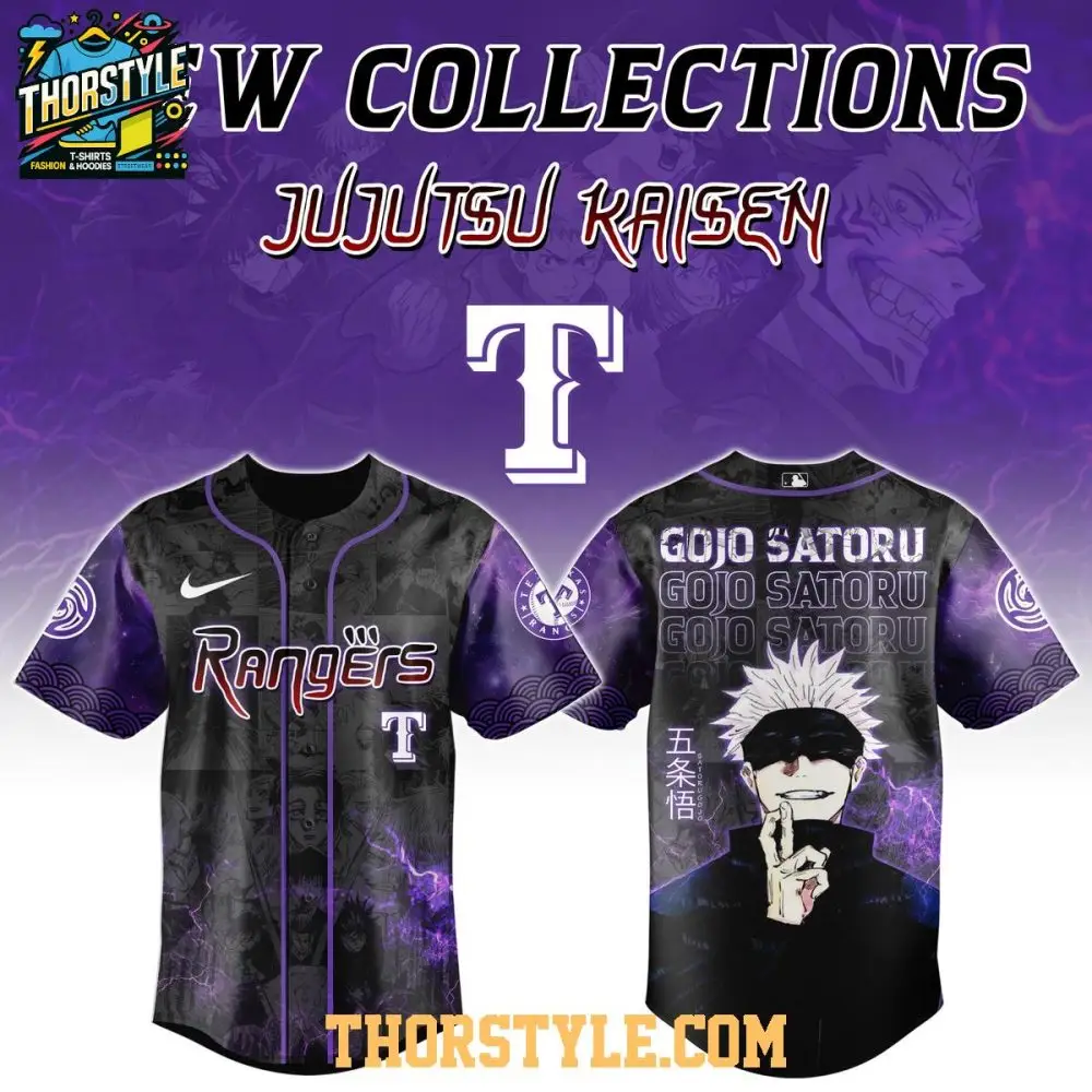 Texas Rangers 2025 Jujutsu Kaisen Night Gojo Satoru Baseball Jersey