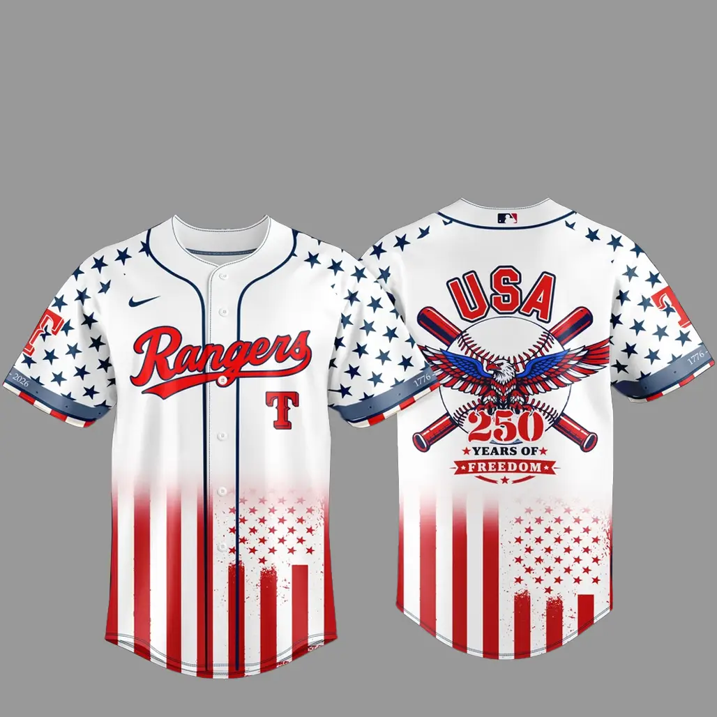 Texas Rangers 250th Anniversary of The United States 2026 White Baseball Jersey - Tazila