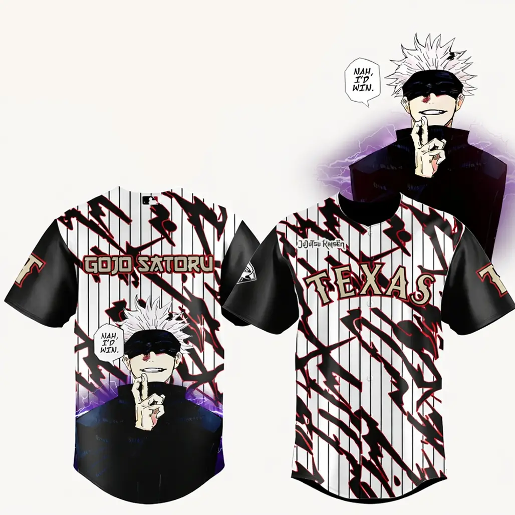 Texas Rangers Jujutsu Kaisen Satoru Gojo 2026 Baseball Jersey - Tazila
