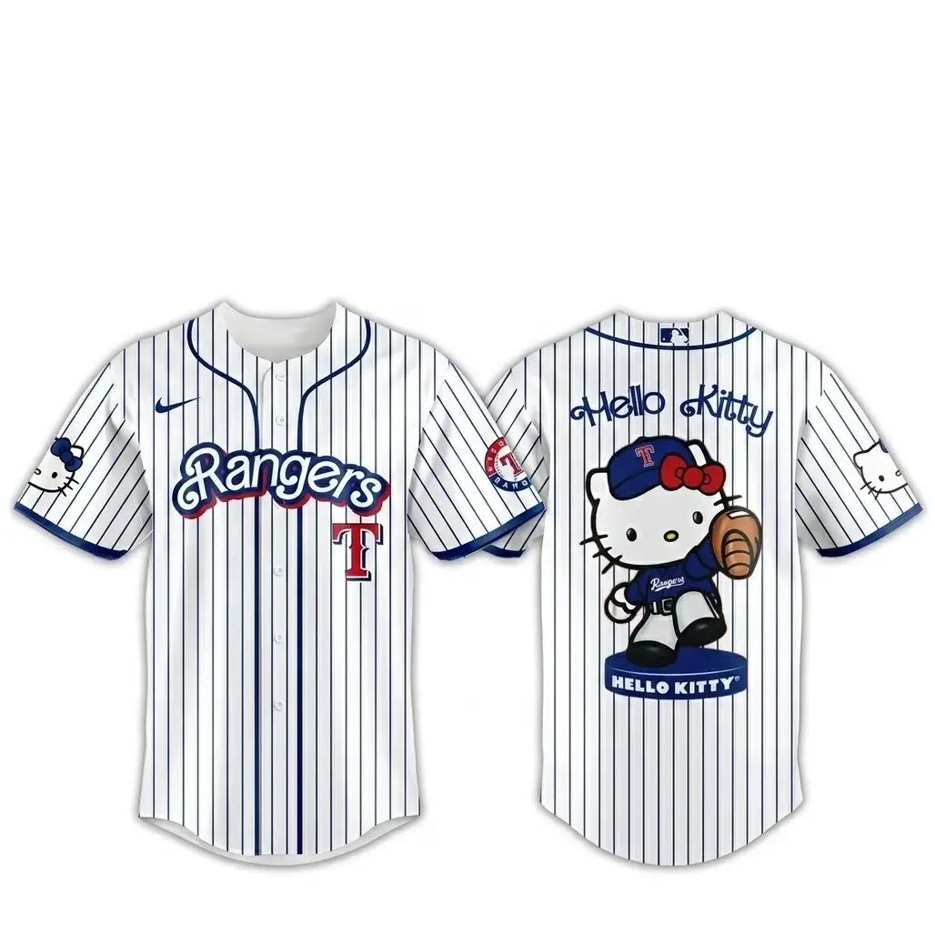 Texas Rangers Major League Baseball 2026 Hello Kitty Baseball Jersey - Tazila
