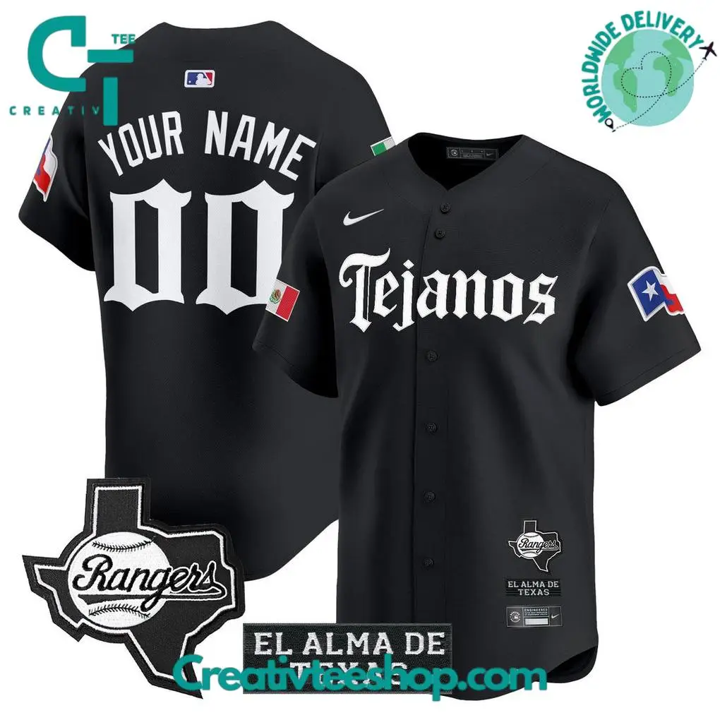 Texas Rangers Mexico Tejano Barrio Style Baseball Jersey