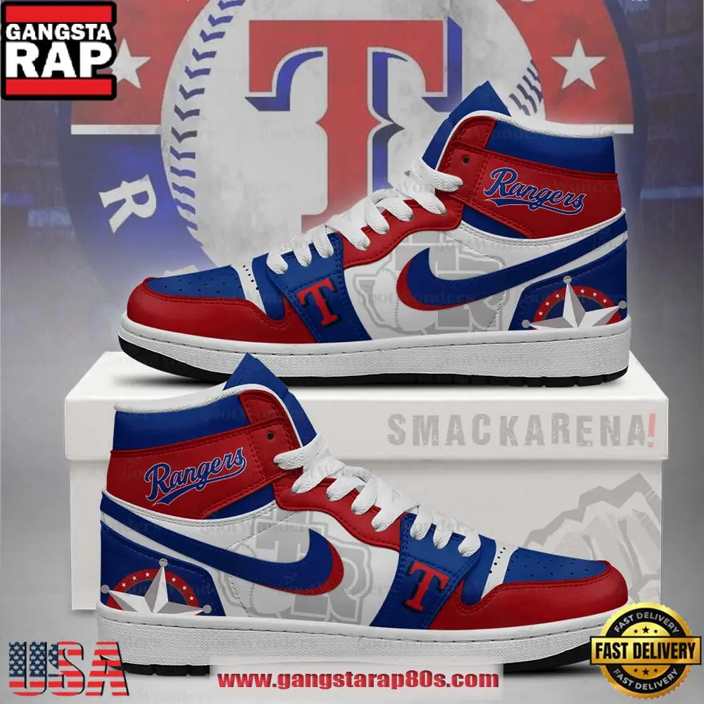 Texas Rangers MLB Unique Sports Air Jordan 1 High Top Shoes Running Sneakers