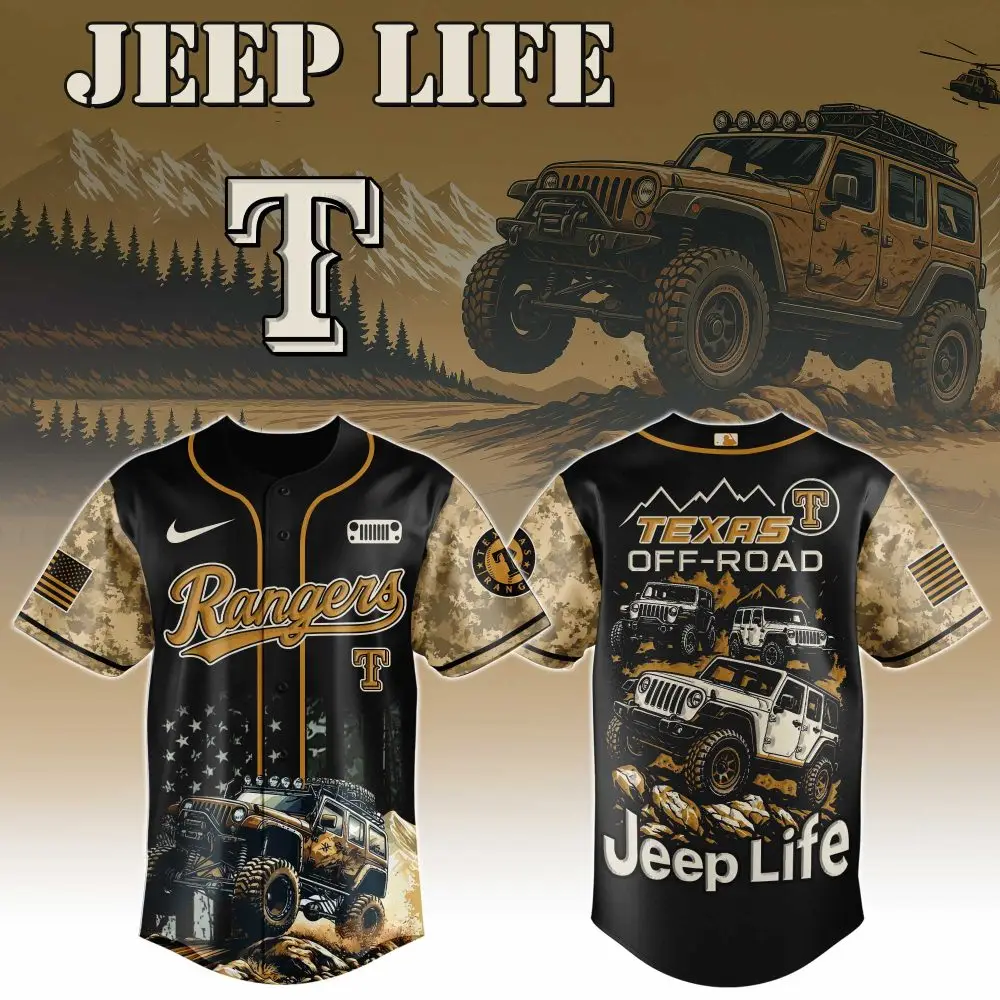 Texas Rangers Mlb X Jeep Life Custom Baseball Jersey