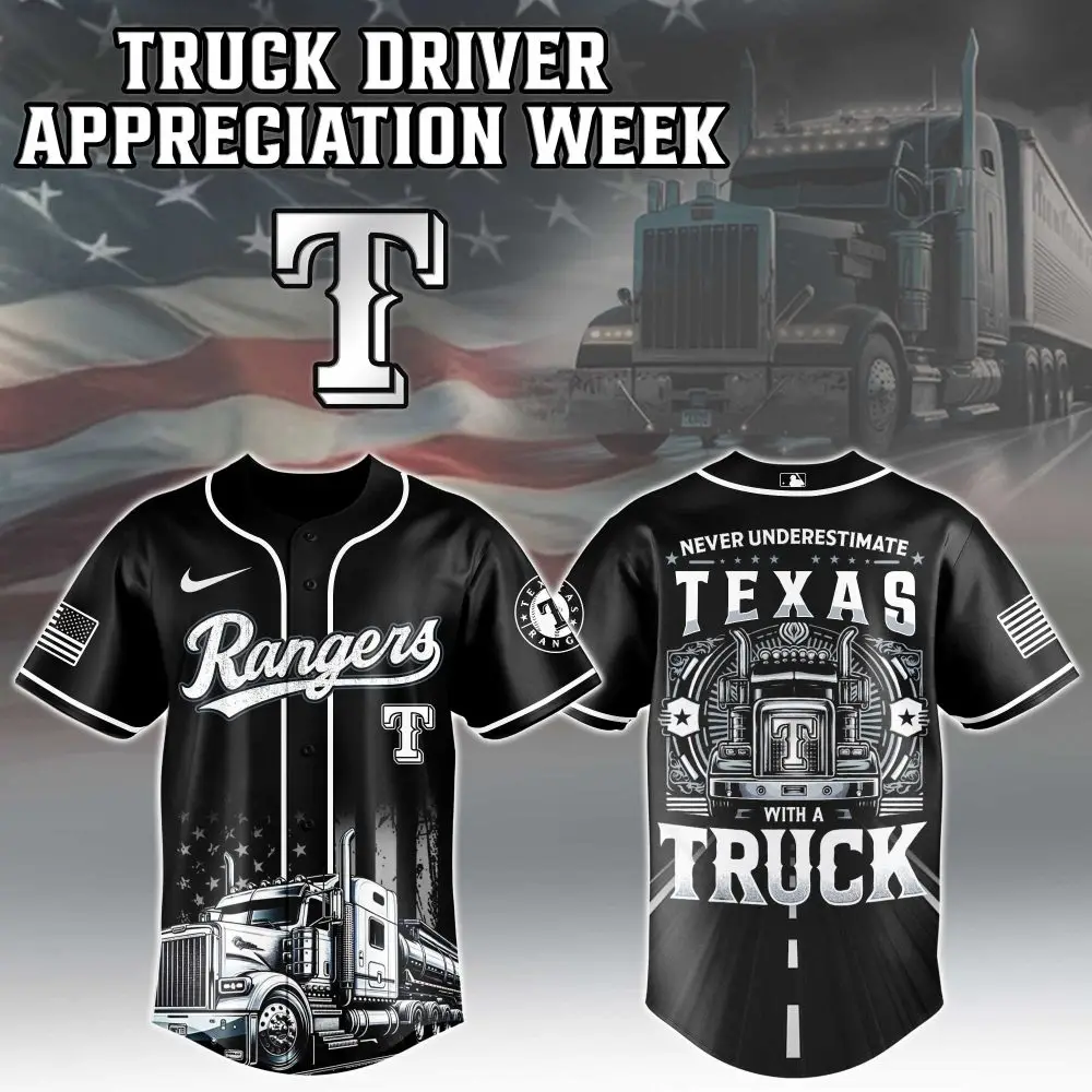 Texas Rangers Mlb X Nation Truck Driver Appreciation Week Limited Edition Custom Baseball Jersey
