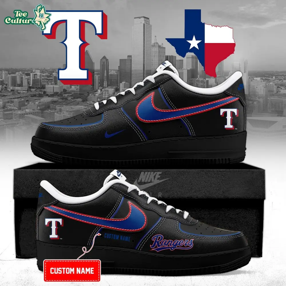 Texas Rangers Texas Flag Map Design 2026 Air Force 1 Style Sneakers