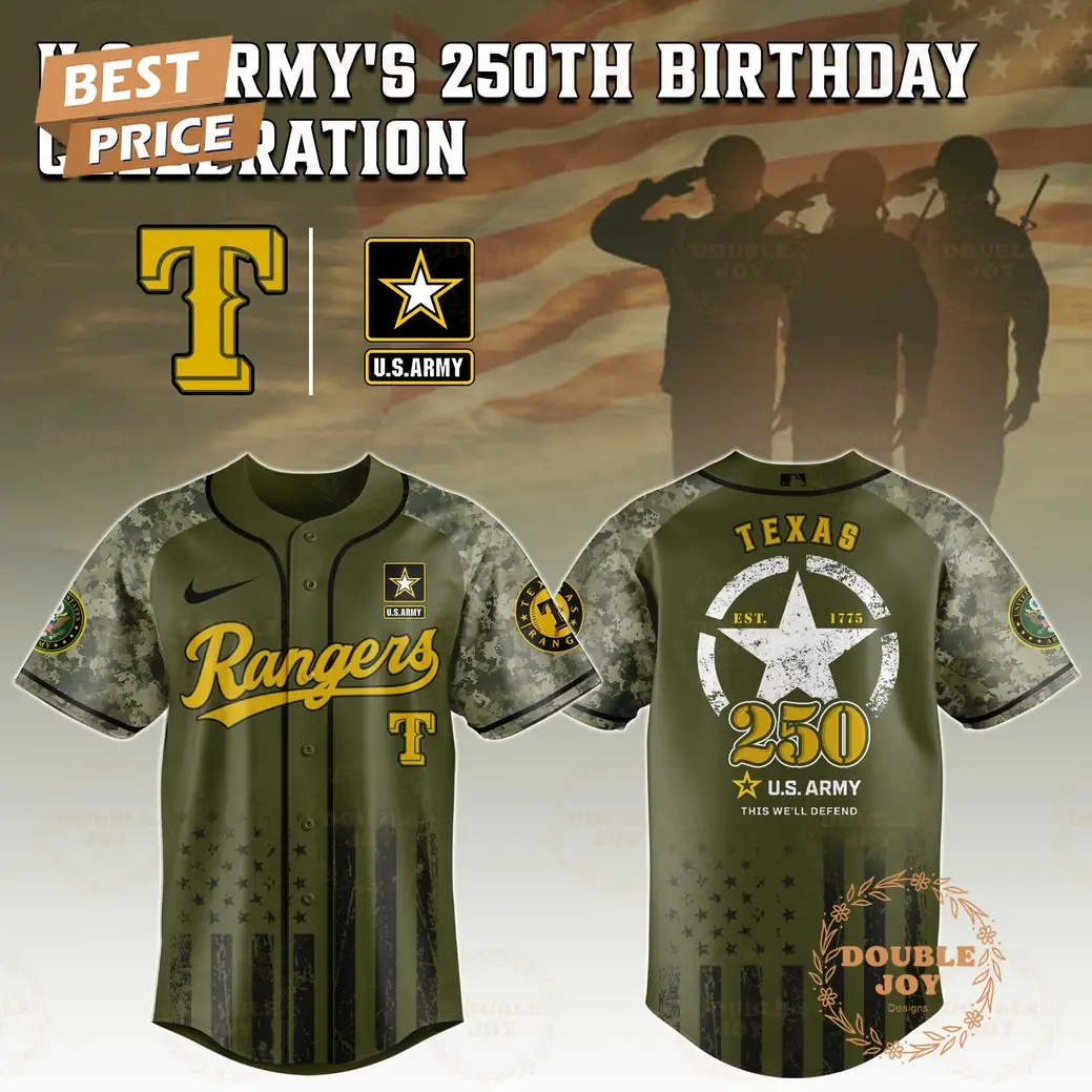Texas Rangers U.S. Army's 250th Limited Edition Baseball Jersey
