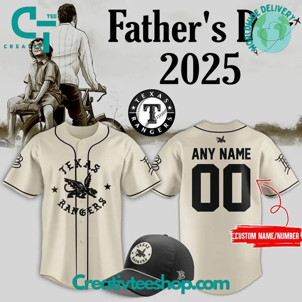 Texas Rangers X 2025 Branded Bills Father'S Day Personalized Baseball Jersey Texas Rangers X 2025 Branded Bills Father'S Day Personalized Baseball Jersey - Image 1