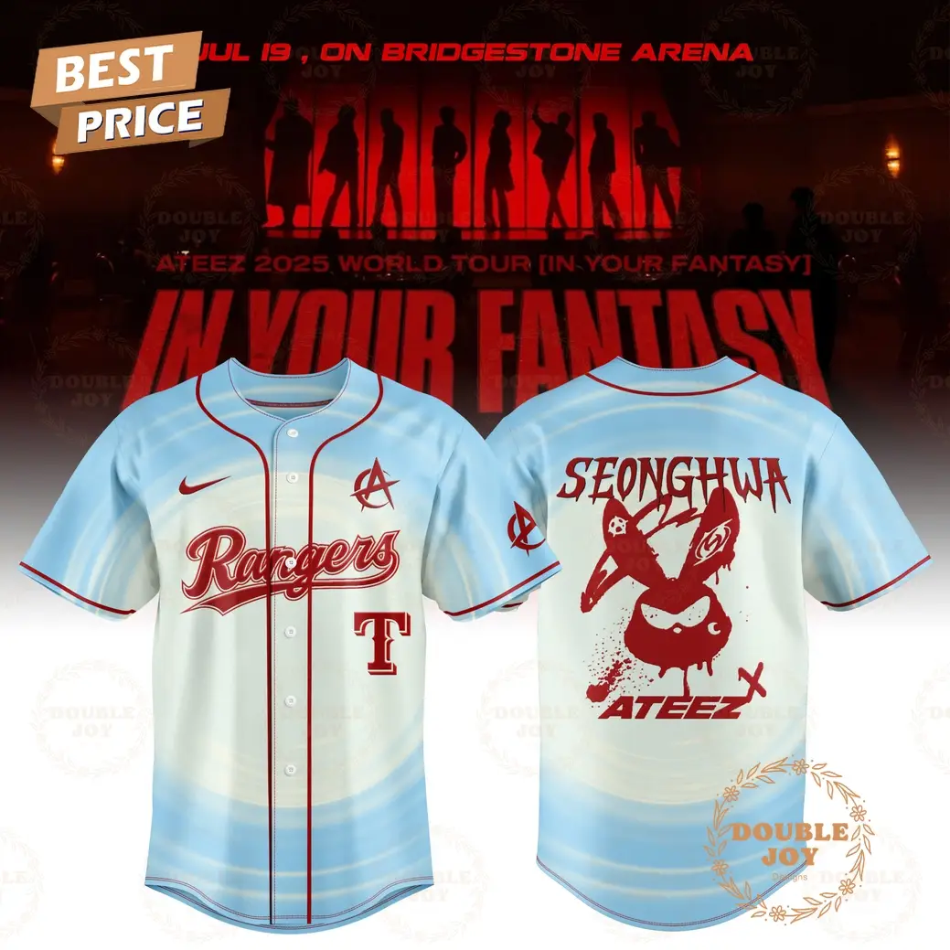 Texas Rangers x Ateez 2025 World Tour In Your Fantasy "SeongHWA" Limited Edition Baseball Jersey