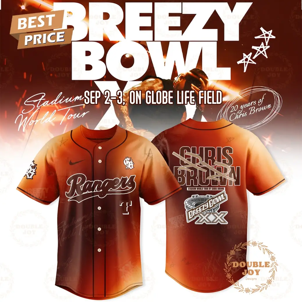 Texas Rangers x Chris Brown Breezy Bowl XX Tour 2025 Special Edition Baseball Jersey
