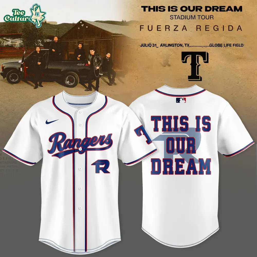 Texas Rangers x Fuerza Regida This Is Our Dream Stadium Tour 2026 Baseball Jersey