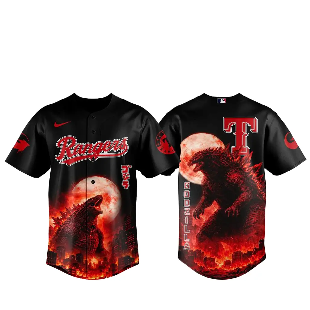 Texas Rangers x Godzilla King Of The Monsters 2026 Baseball Jersey - Tazila