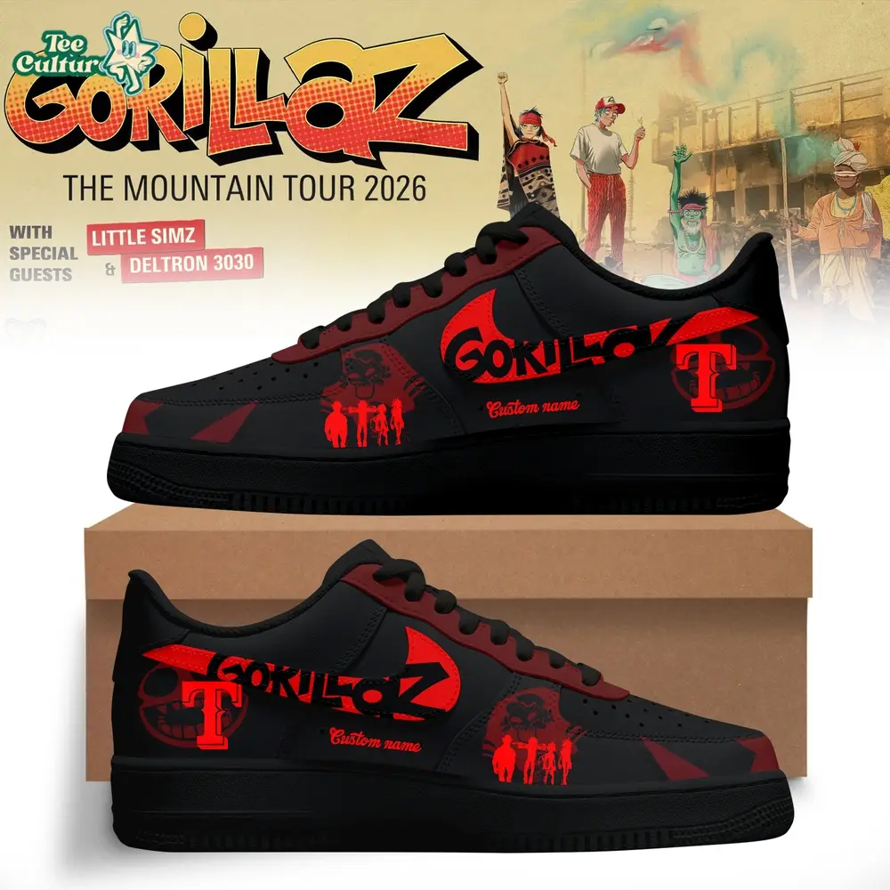 Texas Rangers x Gorillaz The Mountain Tour 2026 North America AF1 Custom Sneaker