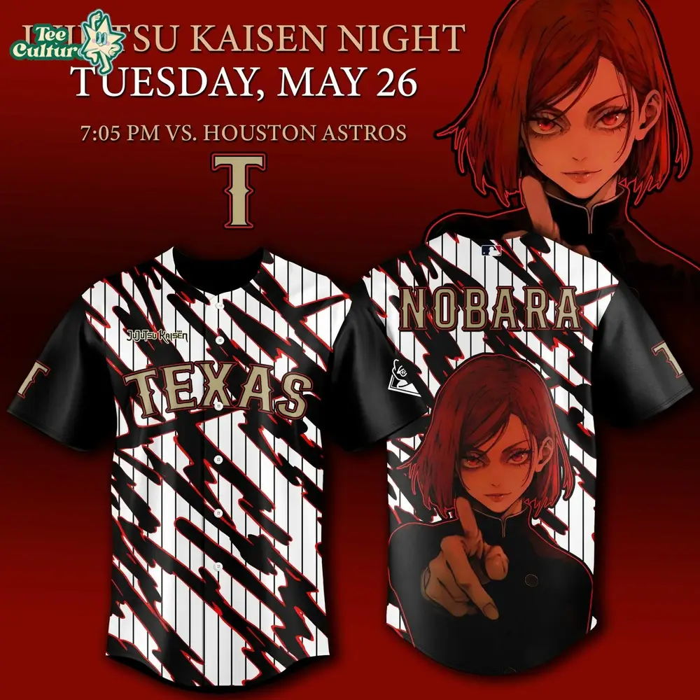 Texas Rangers x Jujutsu Kaisen Night 2026 Jersey – Nobara Design