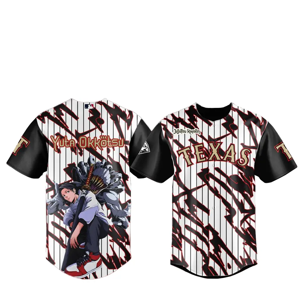Texas Rangers x Jujutsu Kaisen Night 2026 Yuta Okkotsu Baseball Jersey - Tazila