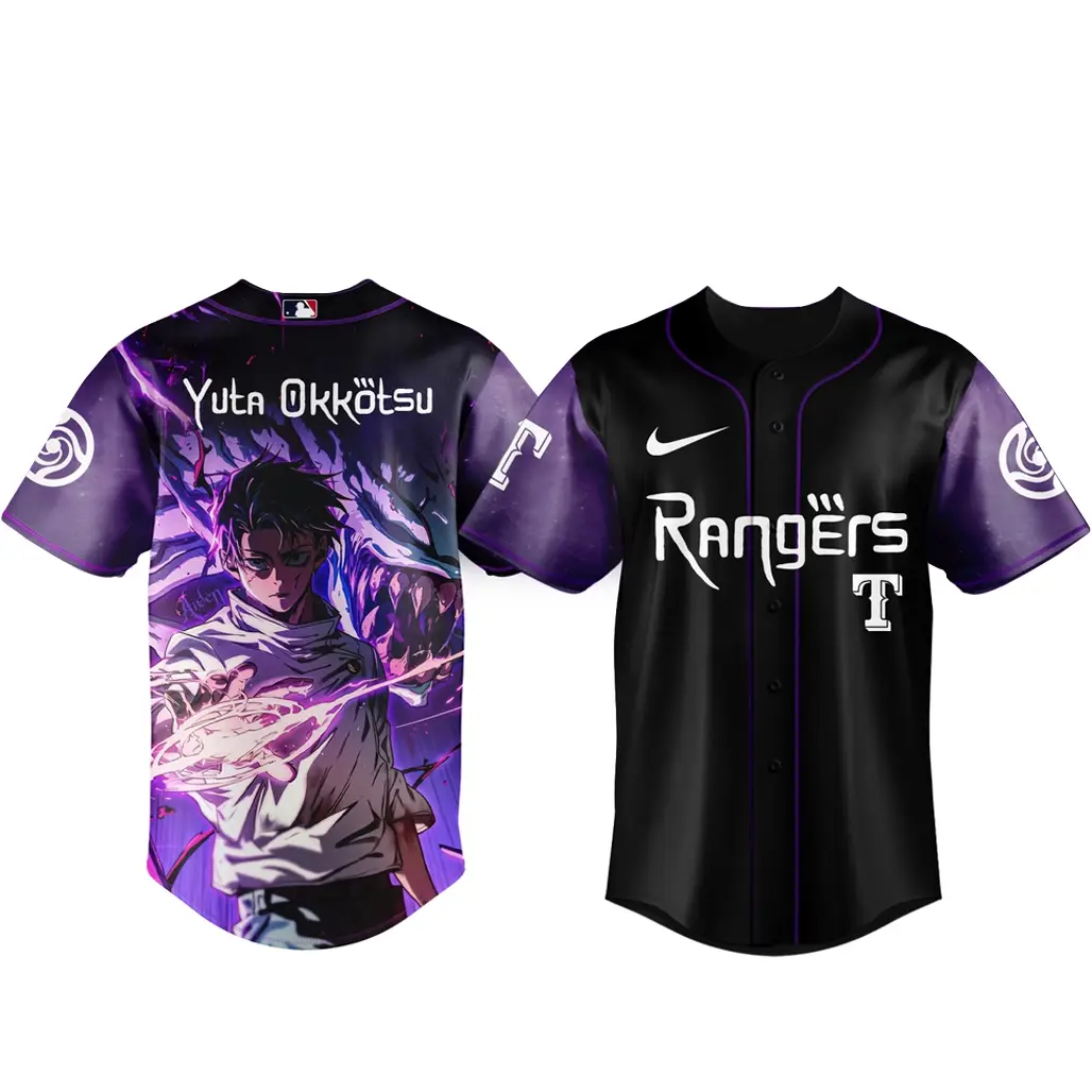 Texas Rangers x Jujutsu Kaisen Night 2026 Yuta Okkotsu Baseball Jersey Version 2 - Tazila Texas Rangers x Jujutsu Kaisen Night 2026 Yuta Okkotsu Baseball Jersey Version 2 - Tazila - Image 1