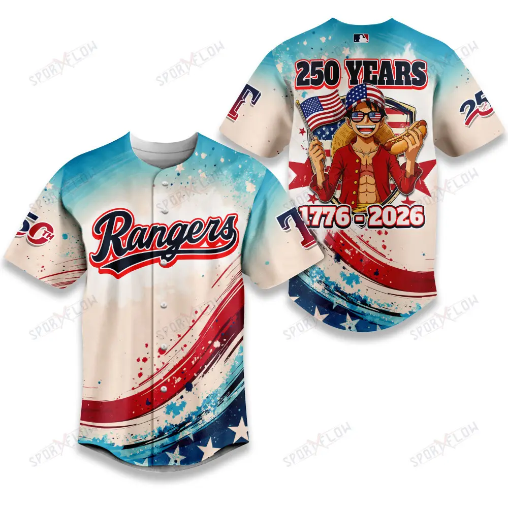 Texas Rangers X Luffy 250 Years Celebration Party Baseball Jersey