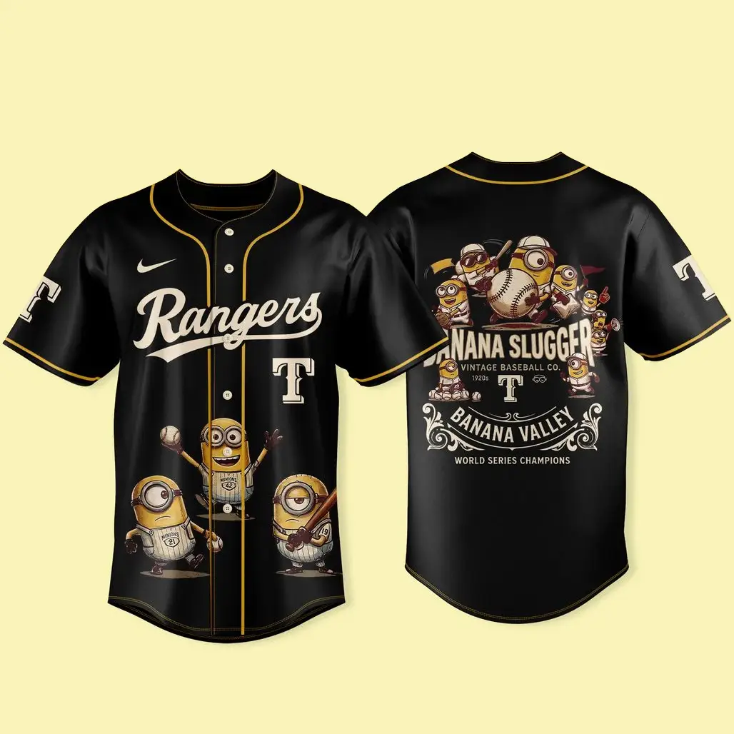 Texas Rangers x Minions and Monsters 2026 Vintage 1920s Baseball Jersey - Tazila