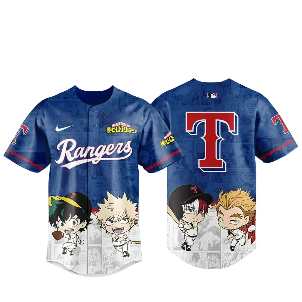 Texas Rangers x My Hero Academia Night 2026 Baseball Jersey - Tazila