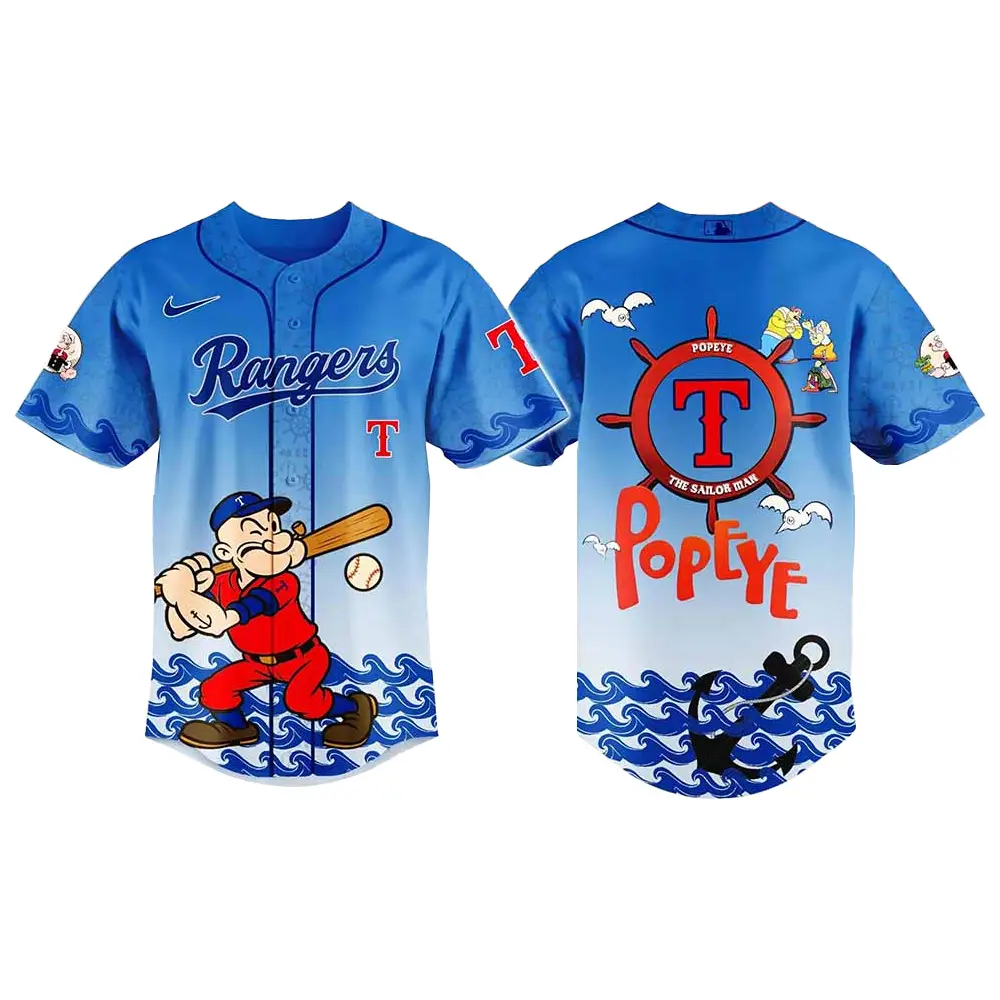 Texas Rangers x Popeye Baseball Jersey - Tazila