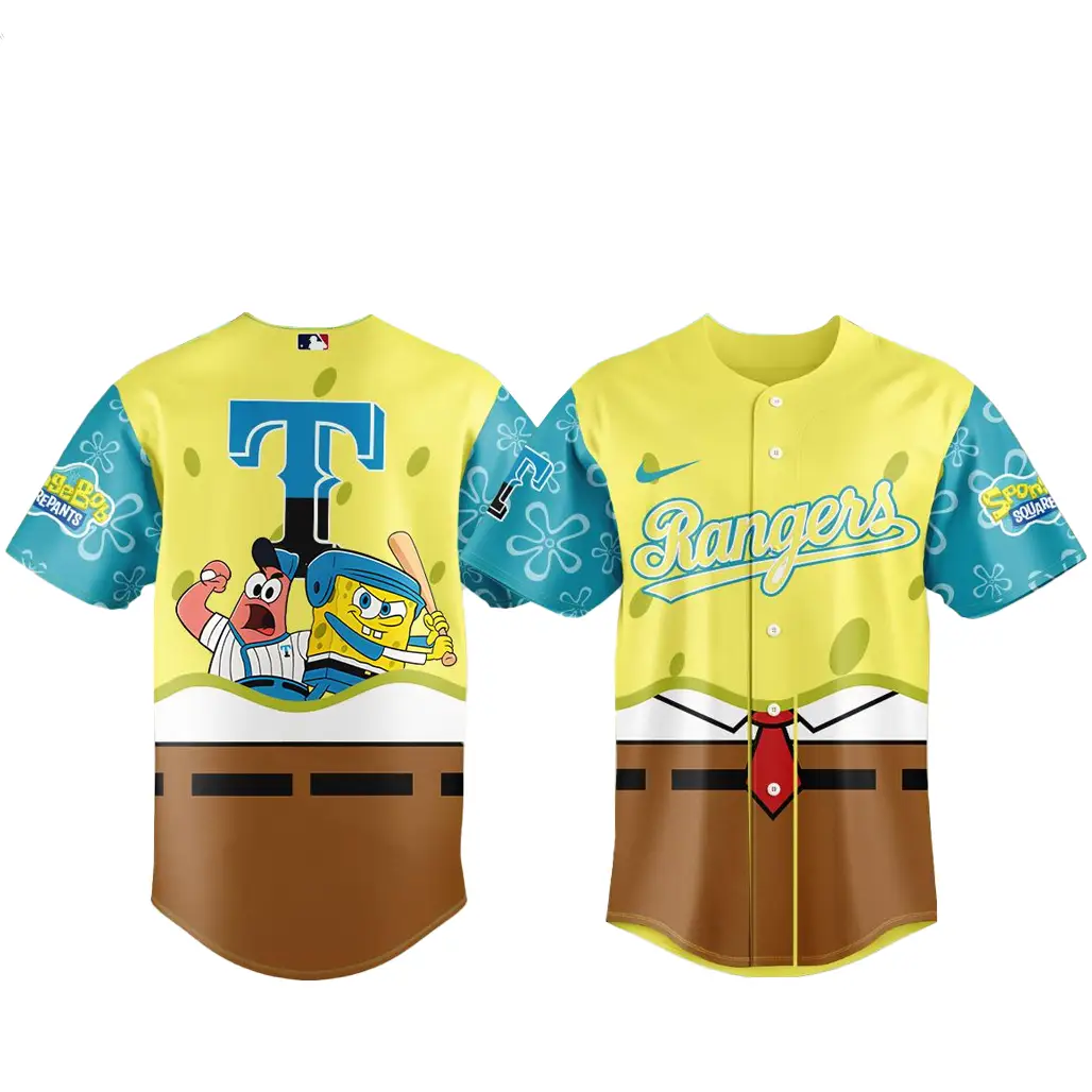 Texas Rangers x SpongeBob SquarePants 2026 Baseball Jersey - Tazila