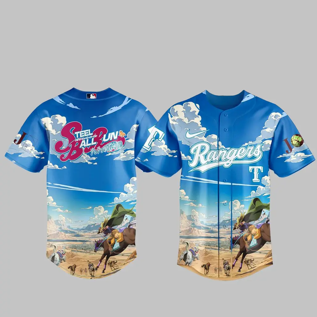 Texas Rangers x Steel Ball Run 2026 Baseball Jersey Version 2 - Tazila