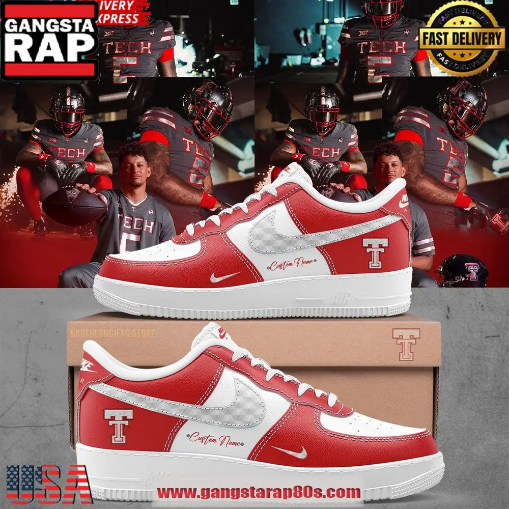 Texas Tech Football Custom Air Force 1 Running Sneakers Shoes