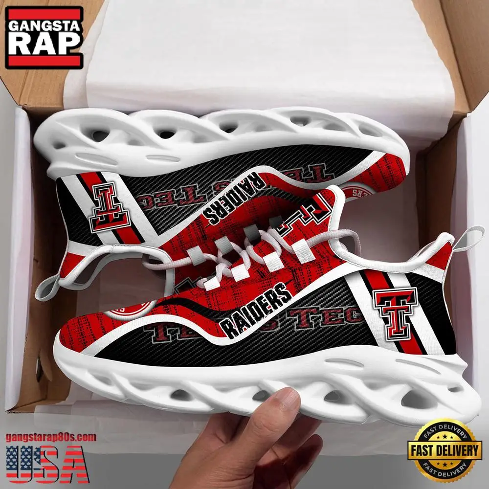 Texas Tech Red Raiders NCAA Clunky New Design Max Soul Shoes, Running Sneakers Texas Tech Red Raiders NCAA Clunky New Design Max Soul Shoes, Running Sneakers - Image 1