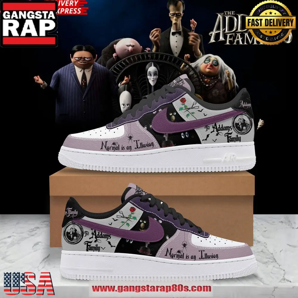 The Addams Family Normal is an Illusion Air Force 1 Running Sneakers Shoes
