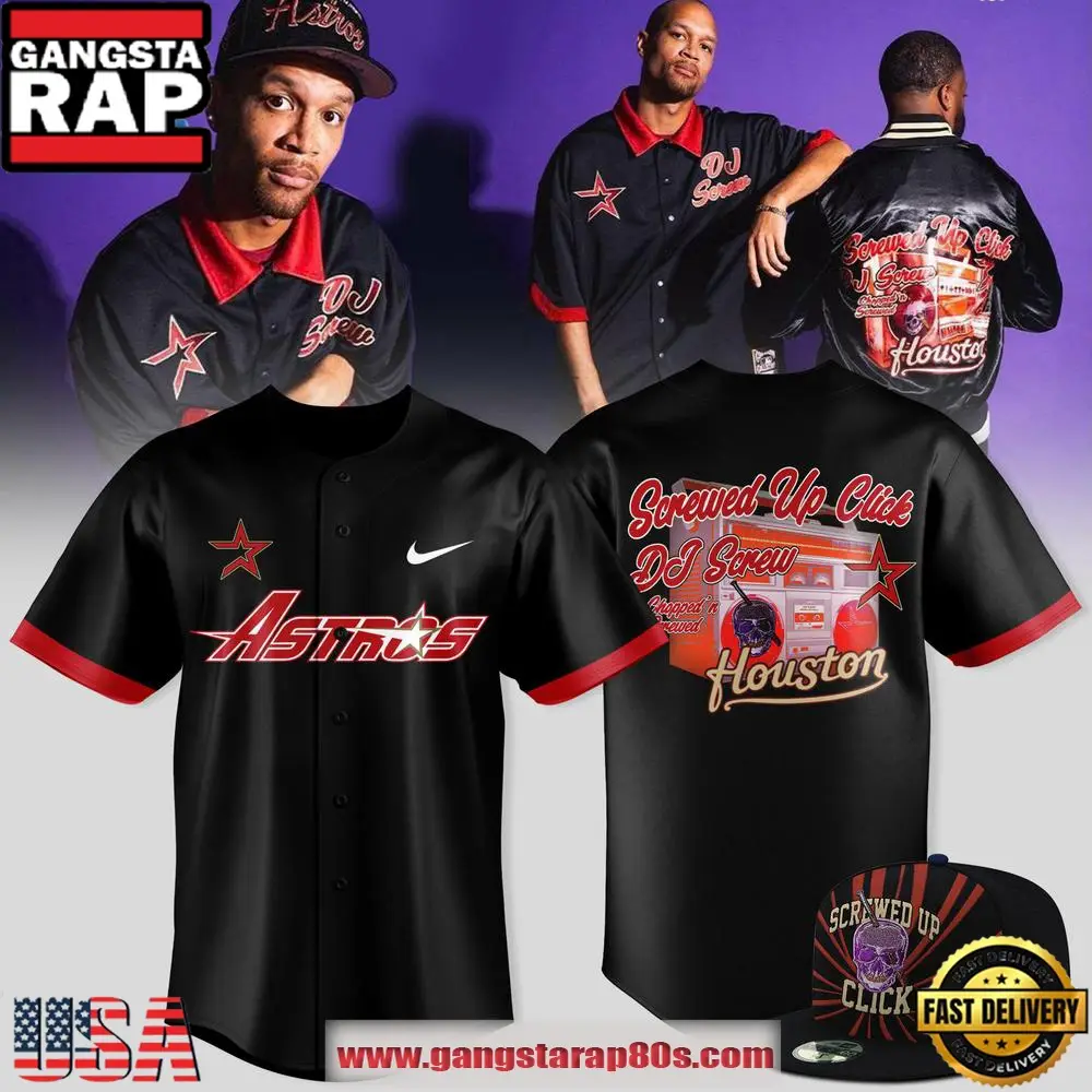 The Astros x DJ Screw Screwed Up Click Limited Edition Baseball Jersey Shirt
