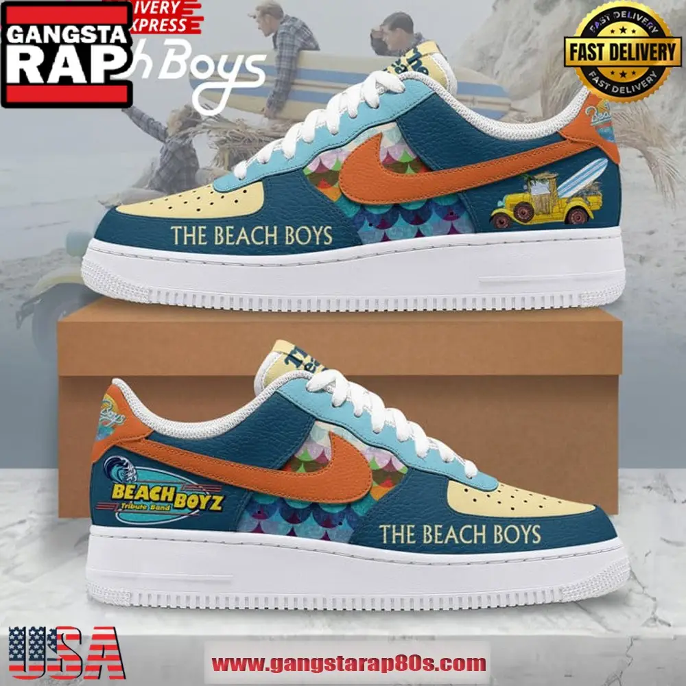 The Beach Boys Nike Special Edition Air Force 1 Running Sneakers Shoes The Beach Boys Nike Special Edition Air Force 1 Running Sneakers Shoes - Image 1