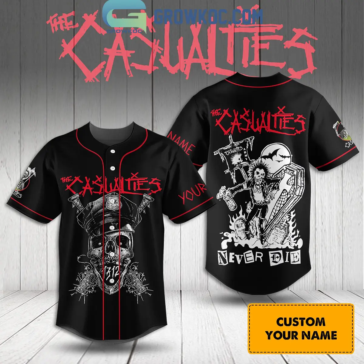 The Casualties Never Die Love Fan Personalized Baseball Jersey